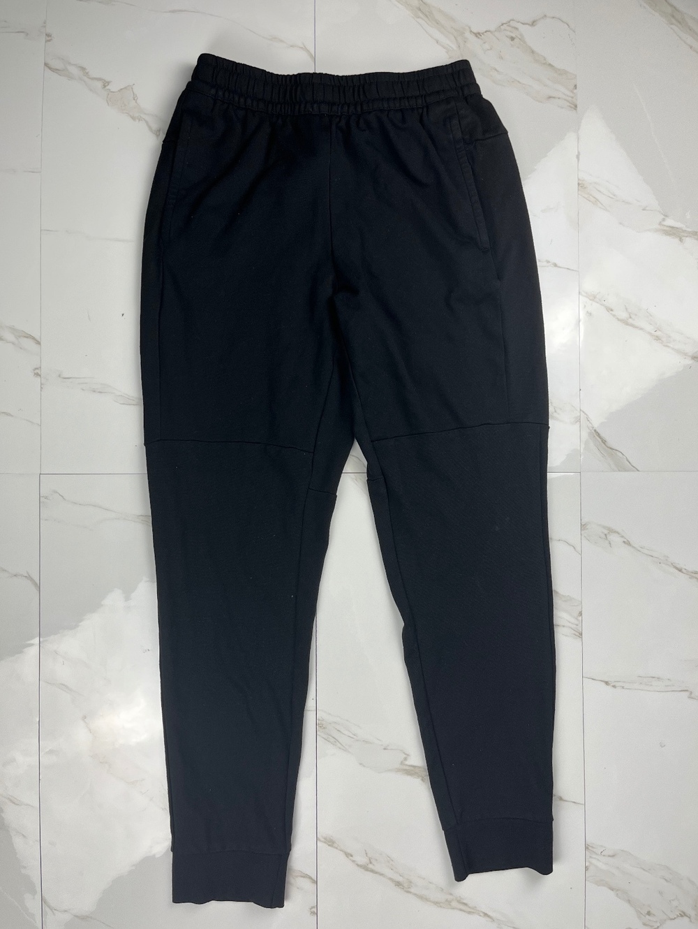 Black Casual Jogger Pants with Elastic Waist and Zip Pocket